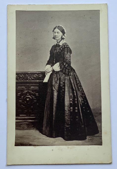 early 1860's carte de visite photograph of nurse FLORENCE NIGHTINGALE  (1820-1910)